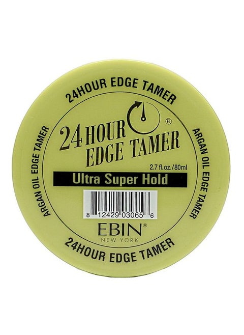 24 Hour Edge Tamer, Ultra Super Hold, 2.7Oz - No Flaking, No White Residue, Shine and Smooth texture with Argan Oil and Castor Oil