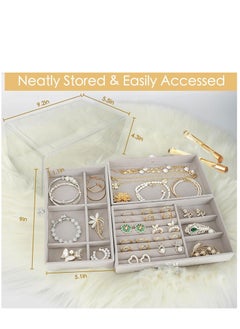 SYOSI Jewelry Box Organizer with 3 Drawers for Women Girls 3-Layer Jewelry Organizer with Dustproof Cover Clear Ladies Jewelry Boxes Jewelry Display Case for Earring Rings Necklaces Bracelets Sunglasses  - Image 2