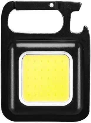 DPM COB Small Flashlight, 1000Lumens Bright Rechargeable COB Keychain Flashlights,4 Light Modes Portable Pocket Light with Folding Bracket Bottle Opener and Magnet Base for Walking and Camping (1 Pack) - Image 1