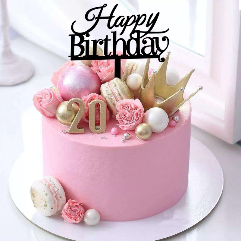 RASSLISA 28PCS الاكريليك عيد ميلاد سعيد كعكة توبر عيد ميلاد كب كيك توبر كعكة اختيار الزينة لحفلة عيد ميلاد كعكة الحلويات المعجنات 4 ألوان 7 أنماط - Image 5