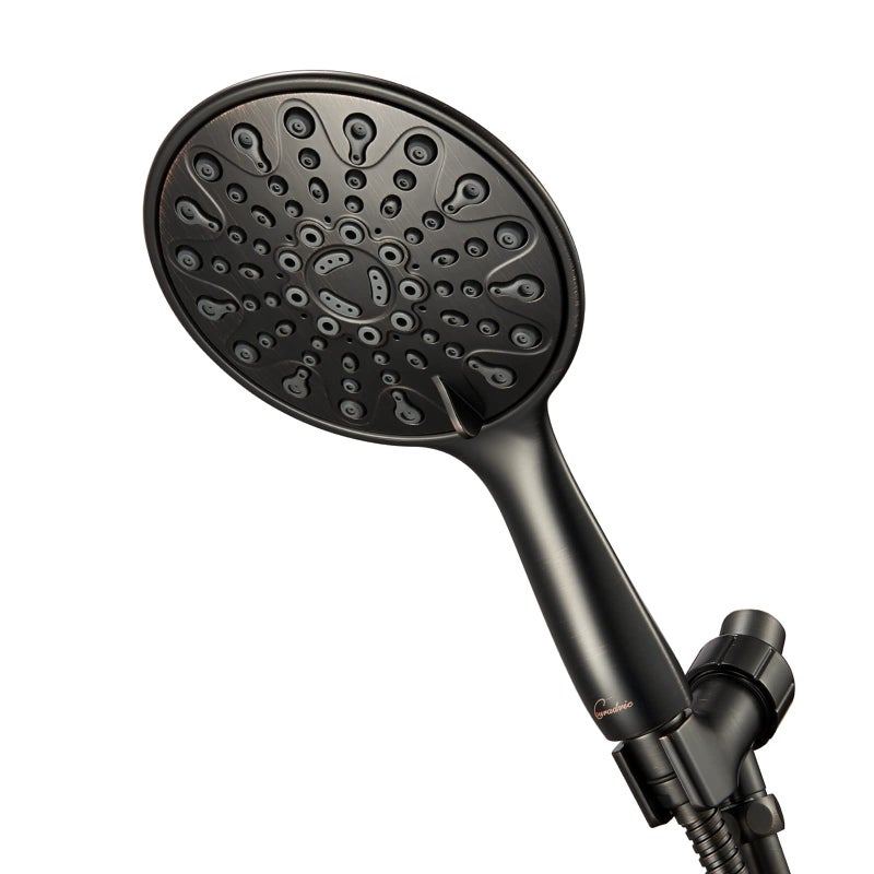 Couradric Handheld Shower Head 6 OilRubbed Bronze Face 6 Spray Setting Shower Head with High Pressure Brass Swivel Ball Mount and Extra Long Flexible Stainless Steel Hose 18 GPM for California - Image 2