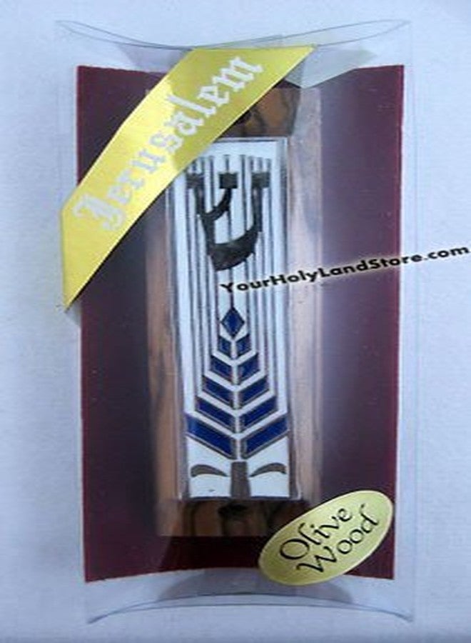 YourHolyLandStore Olive Wood Mezuzah with Shema Israel Scroll - Image 3