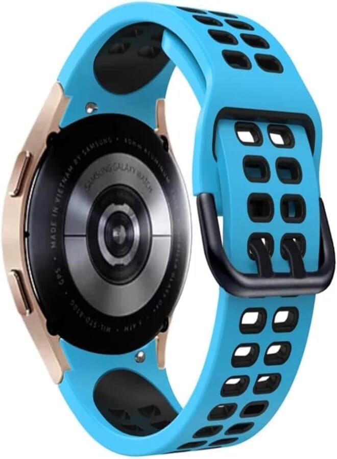 Next Store 20mm Breathable Silicone Sport Band Compatible with Samsung Galaxy Watch 6 | Watch 5 Pro | Watch 4 | Watch 5 Curved End Strap