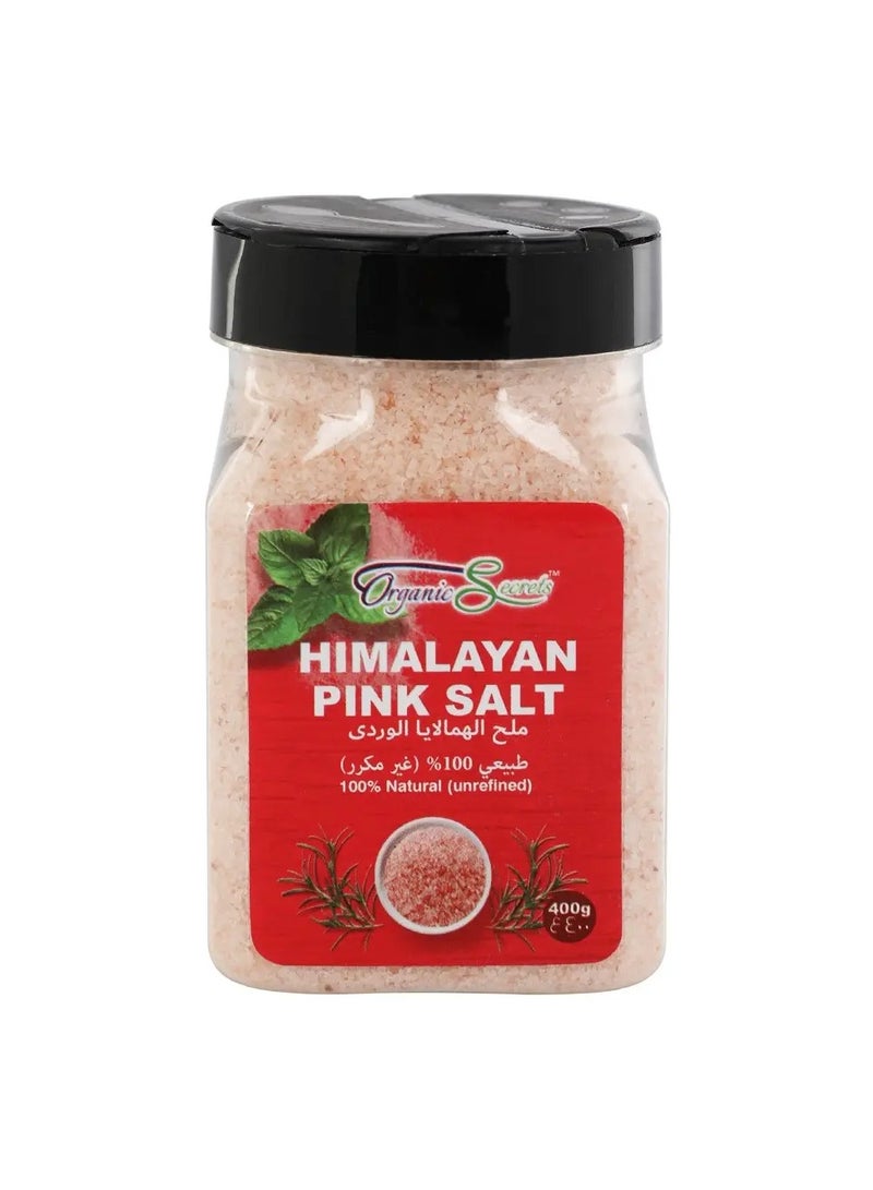 Himalayan Pink Salt Fine by Organic Secrets - 400G Jar/Shaker