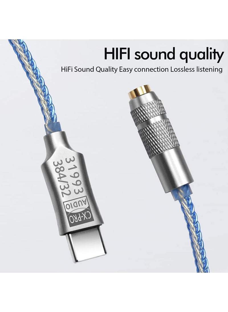 USB C to 3.5mm Audio Adapter Hi-Res Lossless Music CX Pro USB C Headphone Adapter 32bit 384KHz CX31993 DAC Chip Headphone Amp HiFi Headphone Jack Adapter USB C to Headphone Jack for Type C Devices