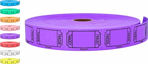 Tacticai 2000 Raffle Tickets, Blank, Purple (1 of 8 Colors), Single Roll, Ticket for Events, Entry, Class Reward, Fundraiser & Prizes - Image 1