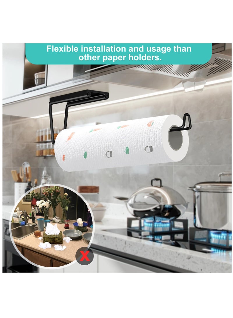 Excefore Paper Towels Holder, Wall Mounted Paper Towel Holders Napkin Holders for Kitchen Self-Adhesive or Drilling, for Kitchen Bathroom - Image 5