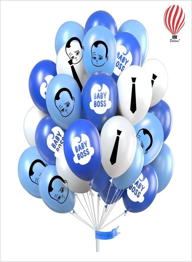Hk Balloons 45Pcs Baby Boy Decoration Printed Balloons For Boss Baby Theme Decorations Item For Blue And White Themed Decorations Balloons - Image 5