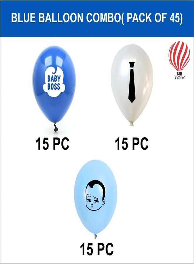 Hk Balloons 45Pcs Baby Boy Decoration Printed Balloons For Boss Baby Theme Decorations Item For Blue And White Themed Decorations Balloons - Image 2