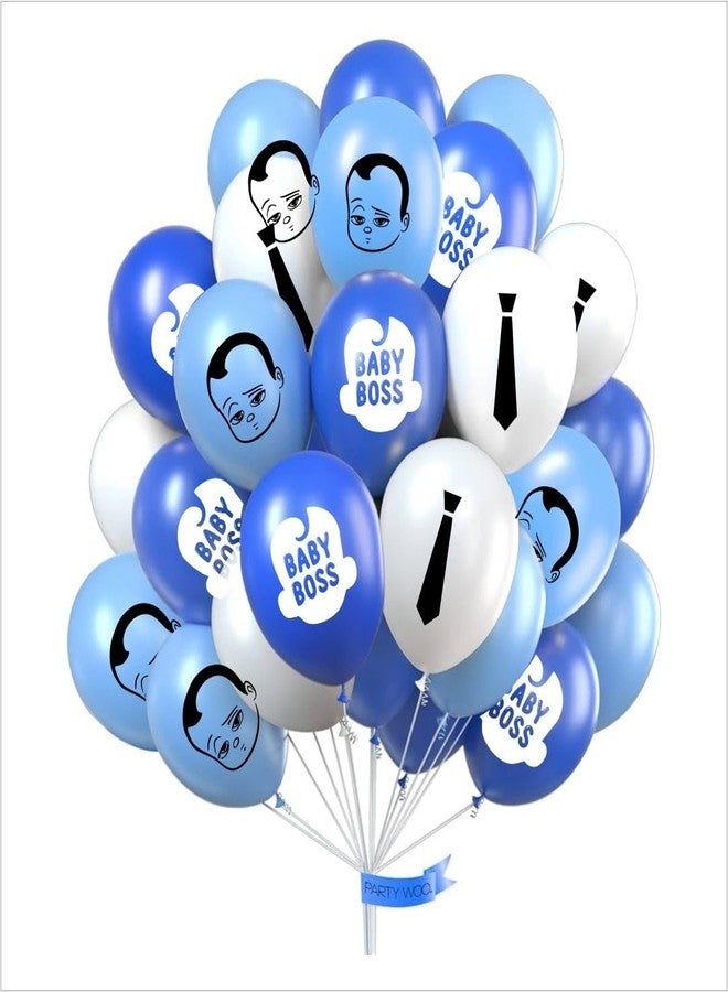 Hk Balloons 45Pcs Baby Boy Decoration Printed Balloons For Boss Baby Theme Decorations Item For Blue And White Themed Decorations Balloons - Image 1