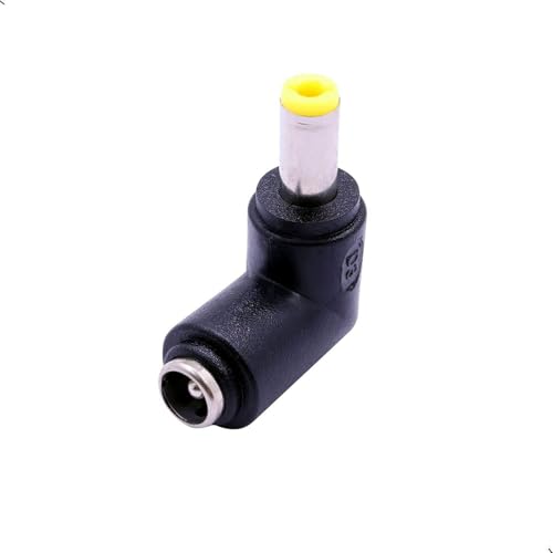 QJZXUEZHEN 2Pcs DC Power Connector Adapter 90 Degree Angle 5.5mm x 2.5mm Male Plug to 5.5mm x 2.1mm Female Jack Coupler Converter (L Type 2.5 to 2.1mm Yellow) - Image 4