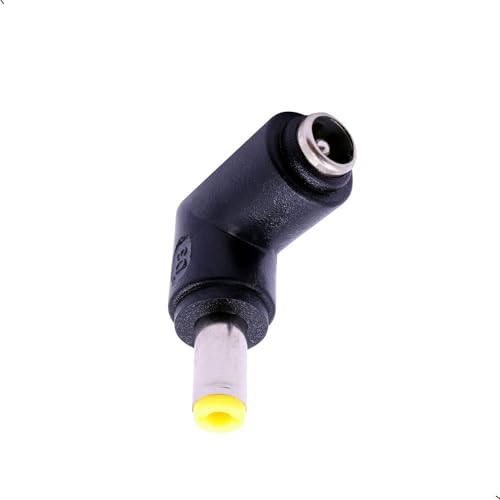 QJZXUEZHEN 2Pcs DC Power Connector Adapter 90 Degree Angle 5.5mm x 2.5mm Male Plug to 5.5mm x 2.1mm Female Jack Coupler Converter (L Type 2.5 to 2.1mm Yellow) - Image 5