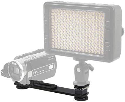 VTS Extension Bar Dual Straight Flash,Led Bracket Clamp Rod Hot Shoe Mount for DV Video Light Camera Photo Video Studio Shooting Purpose - Image 2