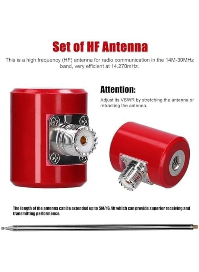 HF Antenna 14M 30MHz 300W 600W Full Band Tuned Stainless Steel Telescopic Base Only - Image 4