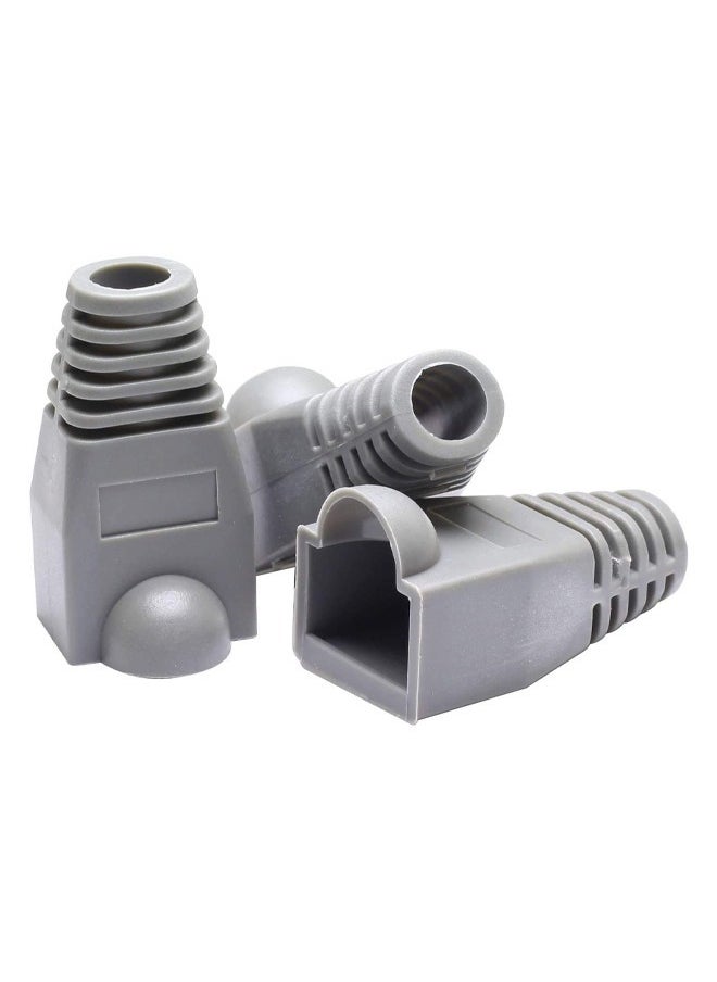 Taimi RJ45 Cable Connector Boots Soft Plastic Ethernet Strain Relief Boots CAT5 CAT5E CAT6 CAT6E 50PCS - Grey  - Image 2
