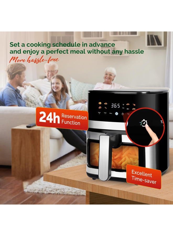 MIRASTON 5.8QT Digital Air Fryer with Viewable Window, Adjust Temp & Timer, Air Frying, Reheat, Easy for Frozen Food, Snacks, Dinner, Large Square Basket than Round, Portable for Family & Apartment - Image 4