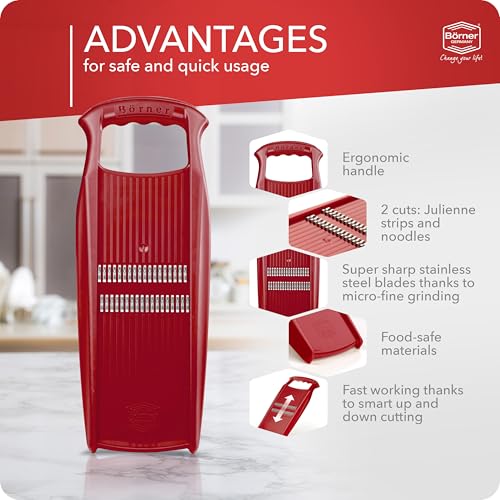 Börner BORNER Roko PowerLine | Vegetable Grater Börner - Quality Made in Germany, Color:Red - Image 4