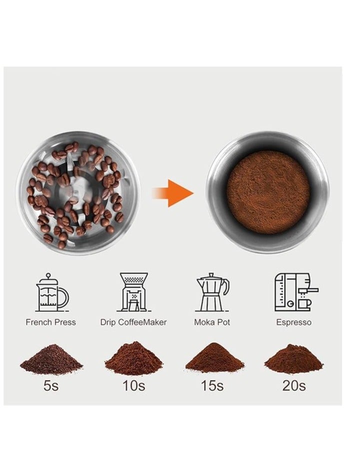 GENERALTEC Generaltec 200W Coffee Mill with 75g Removable Grinder jar and Stainless Steel Durable Blade  - Image 3
