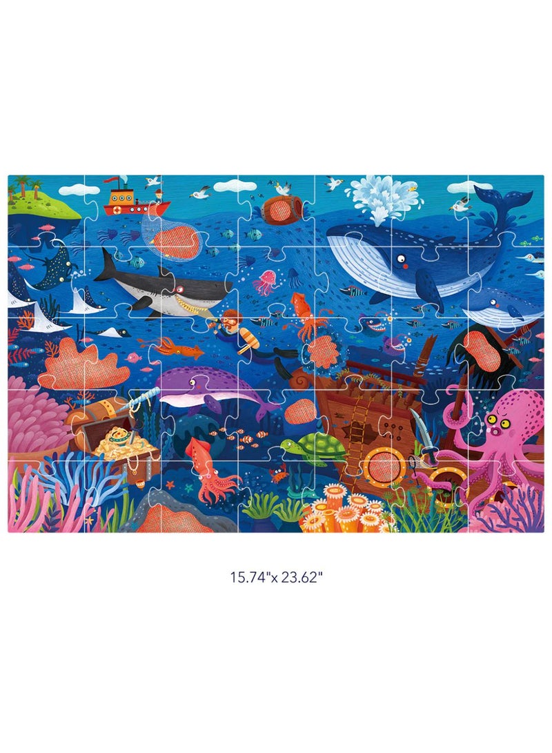 MiDeer Secret Puzzle – Ocean Theme 35-Piece Jigsaw Puzzle for Kids Age 3+ – Magic Hidden Image Puzzle with Red Glasses – Educational Sea Adventure Toy – 40 x 60 cm - Image 2