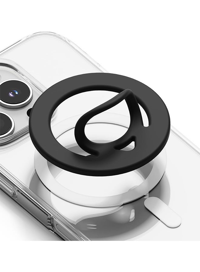 Ba Love Double Sided Magnetic Silicone Ring Grip Phone Holder, Soft and Portable, Strong Magnetic Attraction, Compatible with iPhone, Galaxy, Pixel MagSafe Phone Case Accessories (Black) - Image 1