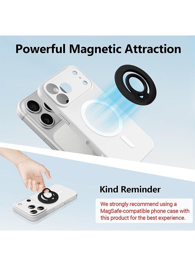 Ba Love Double Sided Magnetic Silicone Ring Grip Phone Holder, Soft and Portable, Strong Magnetic Attraction, Compatible with iPhone, Galaxy, Pixel MagSafe Phone Case Accessories (Black) - Image 4