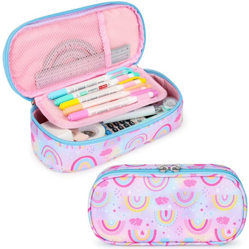 Cambond Cute Pencil Case for Girls  Big Capacity Pencil Cases for Kids Large Storage Pencil Pouch for School Pencil Case Only Purple Rainbow