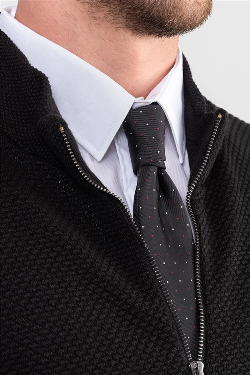 Tudors Zippered Black Men's Cardigan