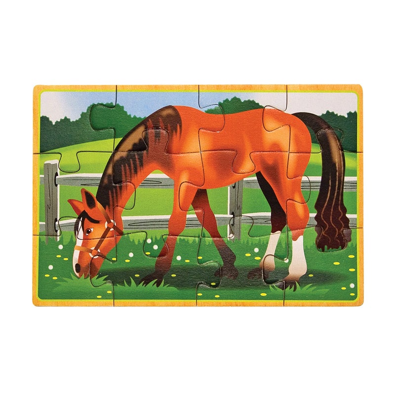 Melissa & Doug Farm 4-in-1 Wooden Jigsaw Puzzles in a Storage Box (48 pcs total), 12 - Image 4
