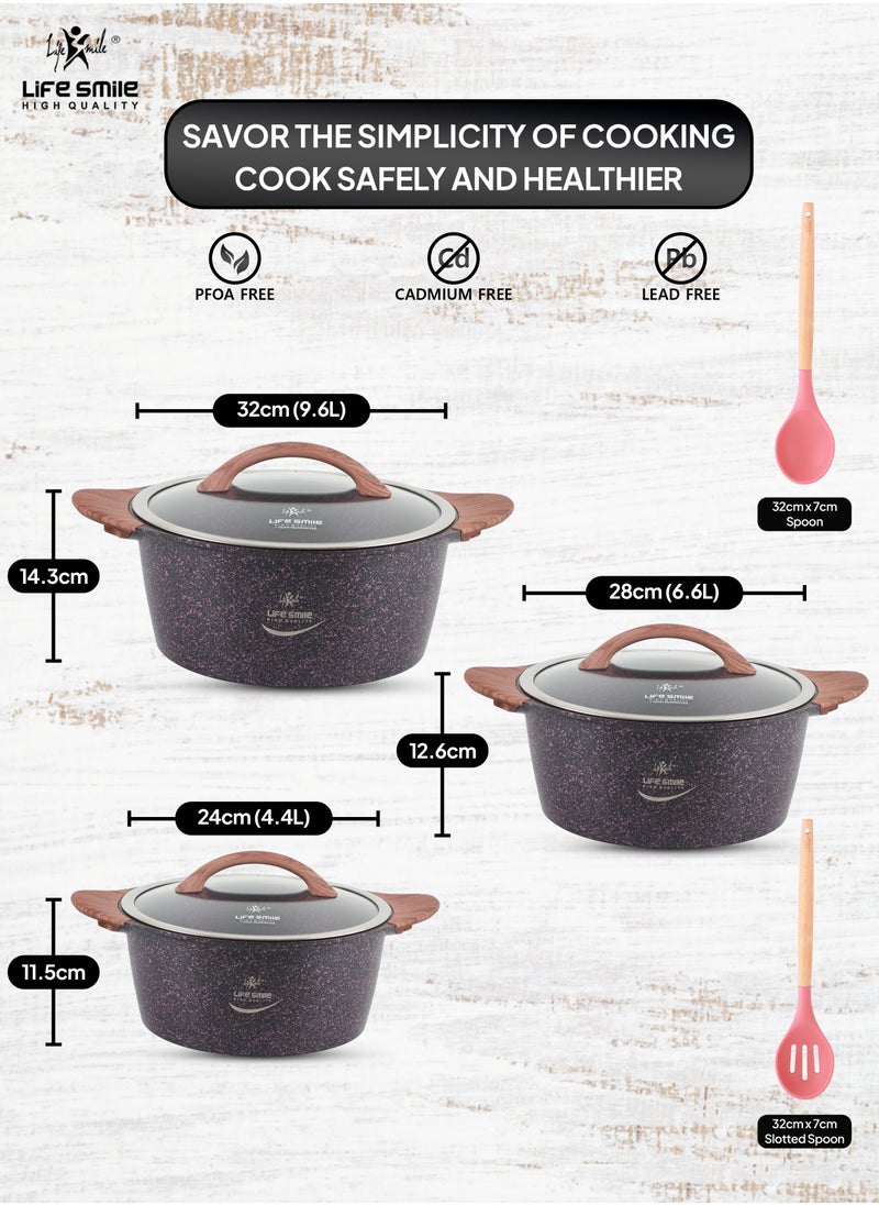 Cookware Set 8 pieces - Cooking Pots set Induction Bottom , Granite Non Stick Coating, Die Cast aluminum Casserole Set include Casseroles And Silicone Utensils & Wooden Turner - pzsku/Z19ED5F6BA39697FC7CA4Z/45/_/1706682495/0d97f5d7-8913-4b6d-99af-59f9c4c223a2