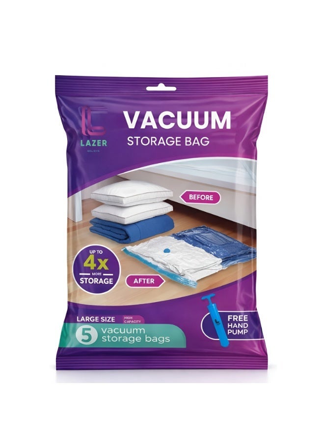 Lazer Vacuum Bags Set for Travel - 5 Pack - Image 1