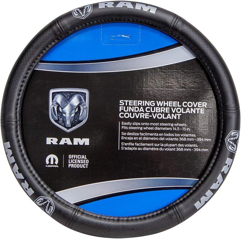 Plasticolor Dodge RAM Elite Steering Wheel Cover - Black Leather-Like Finish - Image 1