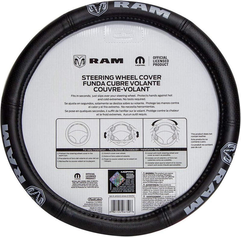 Plasticolor Dodge RAM Elite Steering Wheel Cover - Black Leather-Like Finish - Image 3