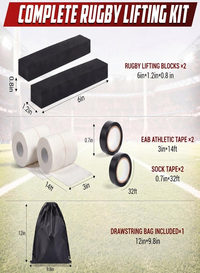Chitidr 1 Set Rugby Lifting Kit, Rugby Arm and Leg Lifting Kit- Supports, Professional Stabilizes & Enhances Performance for Athletes, Lifting-Blocks, Rugbylineout Tape, Included a Drawstring Bag - Image 4