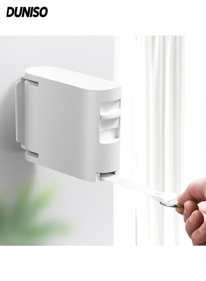 DUNISO Indoor And Outdoor Retractable Clothesline,Without Punching, Wall-Mounted Laundry Drying Rack, Dryer Clothes Line with Adjustable 4.2m Rope,180° Free Folding - Image 1