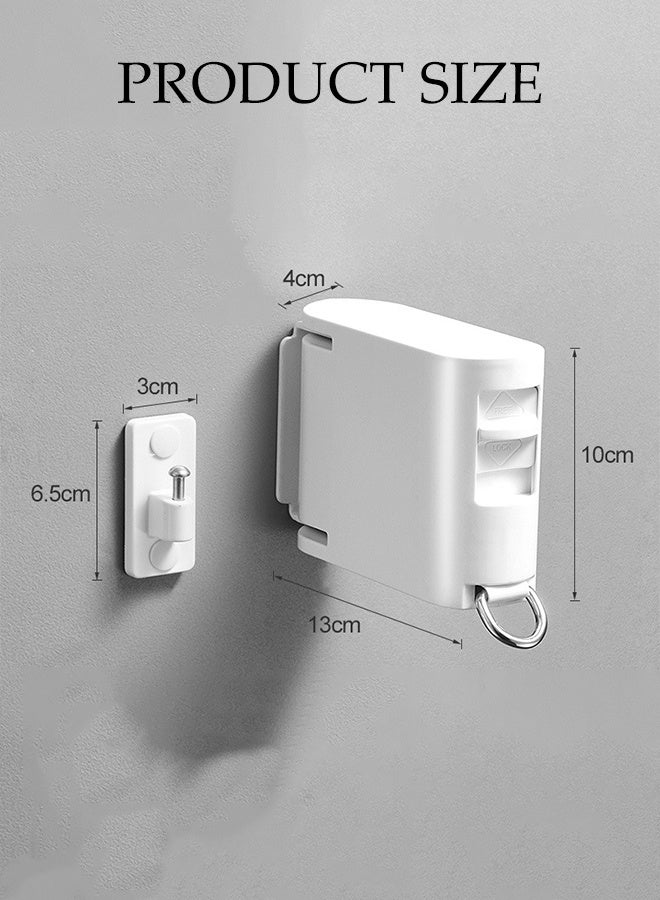 DUNISO Indoor And Outdoor Retractable Clothesline,Without Punching, Wall-Mounted Laundry Drying Rack, Dryer Clothes Line with Adjustable 4.2m Rope,180° Free Folding - Image 3