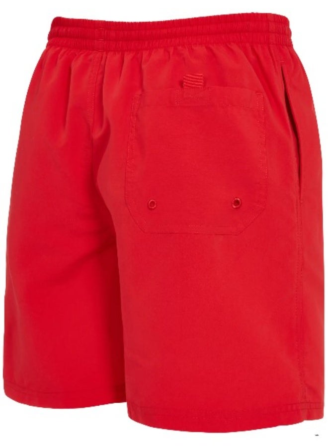 زوجس شورت سباحة رجالي زوجز بنريث 17 أحمر | قماش إيكودورا مستدام، طول منتصف الفخذ 17 بوصة، مقاوم للكلور، حماية UPF50+، خصر قابل للربط، مبطن بشبكة وجيوب للسباحة اليومية | 462924-RD-S - Image 2