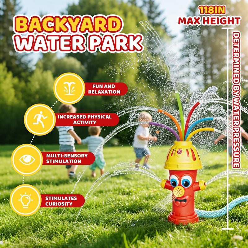KOALA DIARY Sprinkler for Kids and Toddlers – 6 Wiggle Tubes Outdoor Toddler Toys for Summer Backyard Water Games, Attaches to Garden Hose, Fun Water Toy Gifts for 3 4 5 6 7 8 Year Old Boys Girls - Image 3
