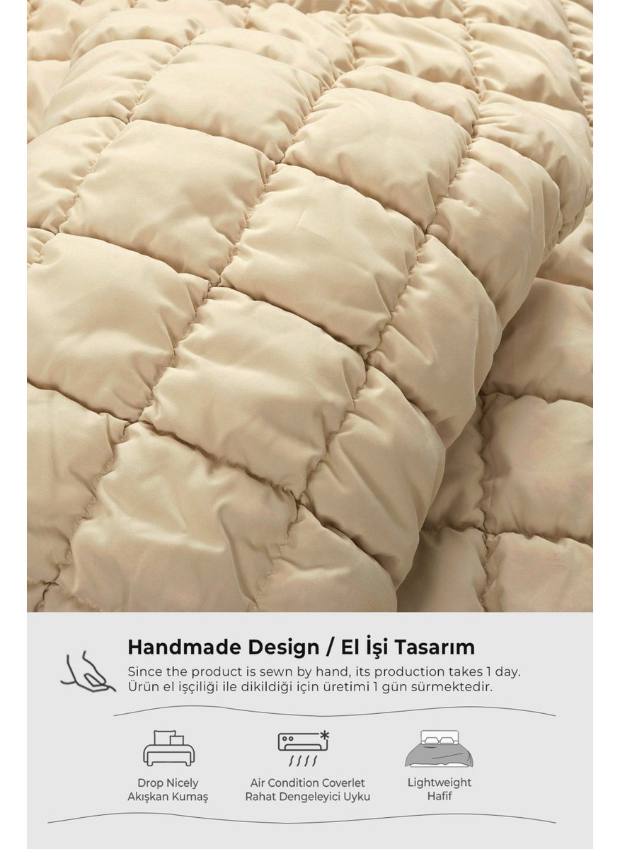 Evlen Home Collection Puff Bedspread Set Double Handmade Casual Plain Cotton Filled Quilt Sleep Set 3 Piece  - Image 4