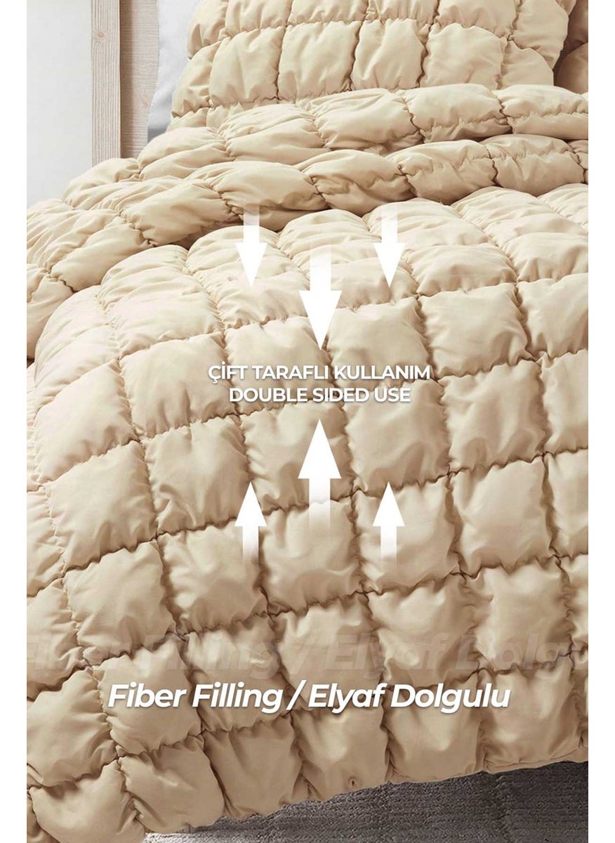 Evlen Home Collection Puff Bedspread Set Double Handmade Casual Plain Cotton Filled Quilt Sleep Set 3 Piece  - Image 5