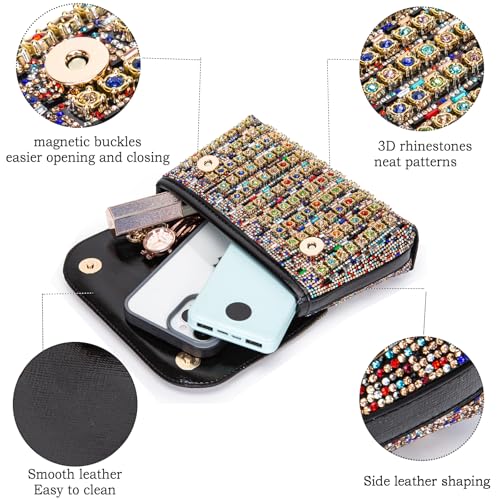 BBTT.ful Rhinestone Evening Handbags for Women Colorful Shoulder Bags Crossbody Bag Bling Bling Crystals Clutch Purse with Chain - Image 4