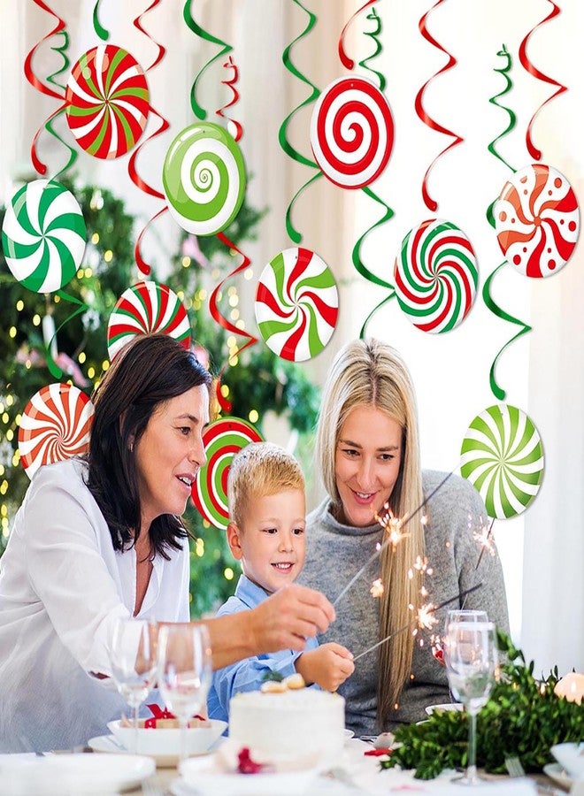 Hugtmr Christmas Candy Party-Decorations Garland Banners - 12Pcs Green Red White Streamers Hanging Swirl,Baby Shower Birthday Wedding Ornaments Classroom Supplies Decor Hugtmr - Image 5