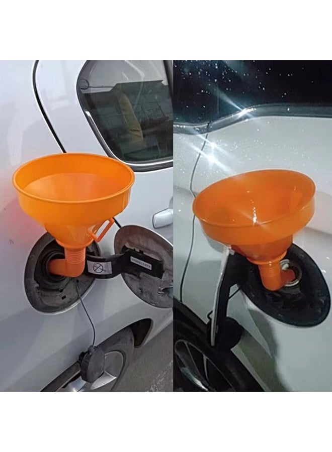 Multi-Purpose Plastic Funnel with Extendable Flexible Spout – Oil, Fuel & Acid Resistant – Removable Flexible Nozzle – Durable Polyethylene Construction (Orange) - Image 3