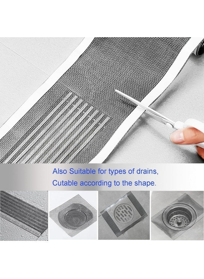 Beauenty Disposable Hair Catcher Shower Drain Mesh Stickers, Cutable Shower Drain Cover Hair Catcher for Any Length,Hair Stopper for Linear Shower Drain with Removal Tool (4.7in*16.4FT 1Pack) - Image 4