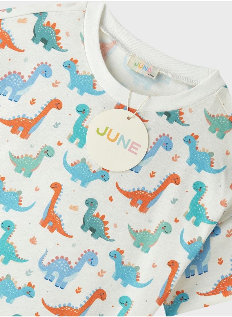 JUNE Kids Crew Neck T-Shirt And Shorts Set - Image 4
