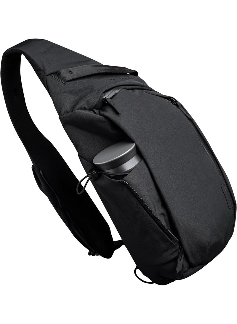 Arabest Metro Crossbody Left Shoulder 7.5L - Crossbody Bag Men,Sling Backpack - Fits 11" Tablet - Single Shoulder with YKK Zipper - Expandable Water Bottle Pocket - Phone Sleeve- Black Axoflux 210D - Image 1