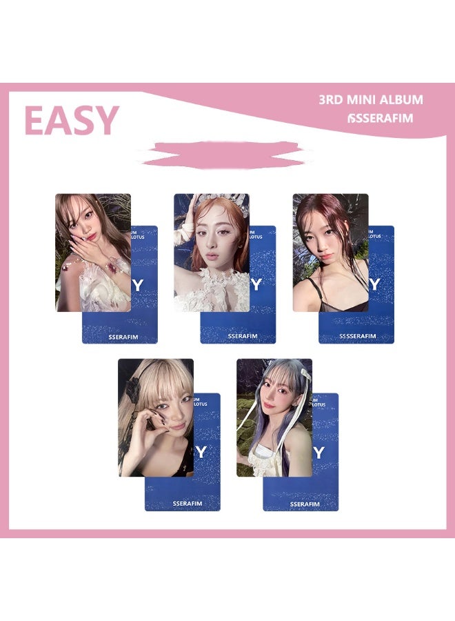 NIBEMINENT 5 قطع بطاقات لومي سهلة من كيبوب لي سيرافيم لهدايا مجموعة المعجبين - Image 1