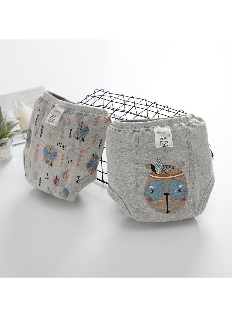 سروال تدريب الأطفال 2 قطعة، ملابس داخلية تدريبية للأطفال من 2-4 سنوات للأولاد والبنات، سروال تدريب قطن قوي الامتصاص - Image 1