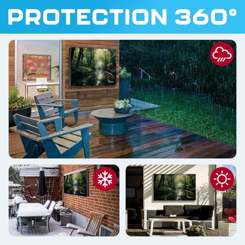 Garnetics Outdoor TV Cover 75 Inch - Weatherproof Waterproof Dustproof - Protective Cover for TV on Patio, Balcony, Garden - UV-Resistant - Robust Oxford 600D - Image 4