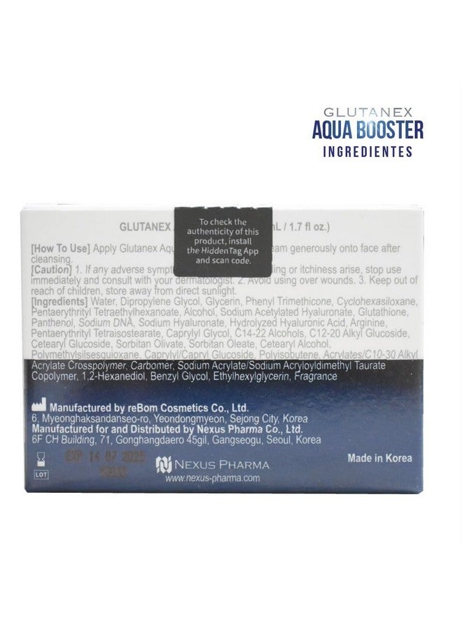 GLUTANEX Aqua Booster Hydrating Facial Cream 50Ml / 1.7Fl Oz - Image 5