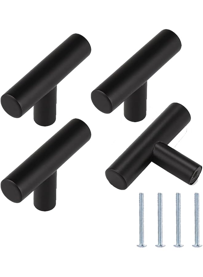 PROMASS promass Cabinet Pulls Stainless Steel Kitchen Drawer Pulls Cupboard Handles Cabinet Handles,4 Pack,Matte Black - Image 1